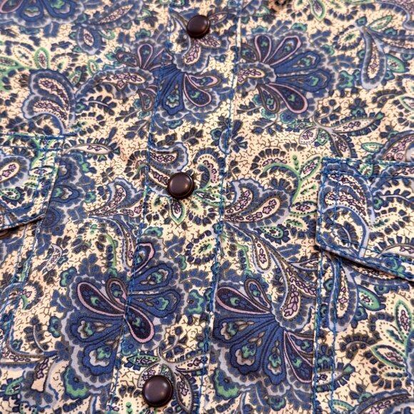 NEW Tommy Hilfiger women's size 12 paisley print snap button 3/4 sleeve - Picture 3 of 4